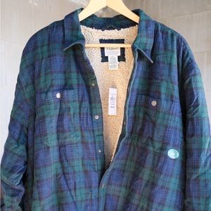 L.L Bean Sherpa lined flannel XXL BRAND NEW with tags